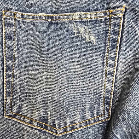 R13 Axl Leather-Cuff High-Rise Straight-Leg Jeans Size 27 - Picture 12 of 16